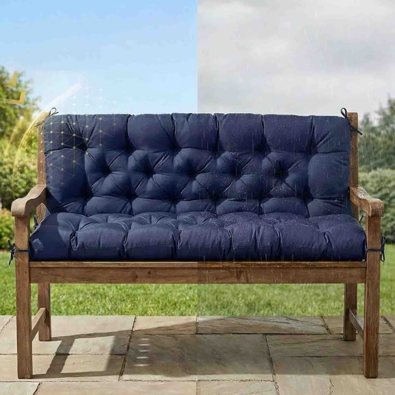 Porch Swing Cushions Waterproof, Replacement for Outdoor Furniture with Backrest and Straps, Swing Seat Bench Cushion for Loveseat Glider Bench Patio Lawn Backyard