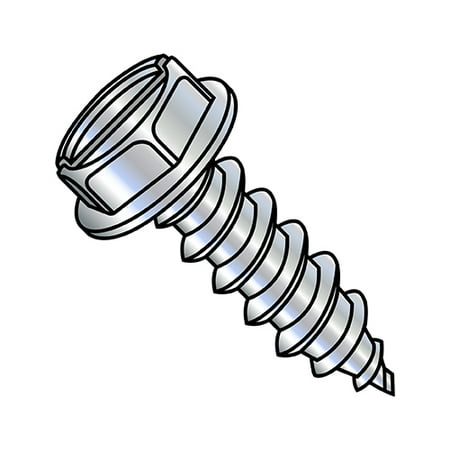 

14-10X1 3/4 Slotted Indented Hex Washer Self Tapping Screw Type A Fully Threaded Zinc (Pack Qty 1 250) BC-1428ASW