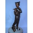 thumbnail image 3 of Nifao Girl with Two Bunnies in Nature Bronze Statue, Delightful Decor – Home Office Decor Sculpture, 17"L x 13"W x 44"H, 3 of 10