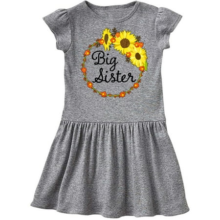 

Inktastic Big Sister Sunflower Wreath Gift Toddler Girl Dress