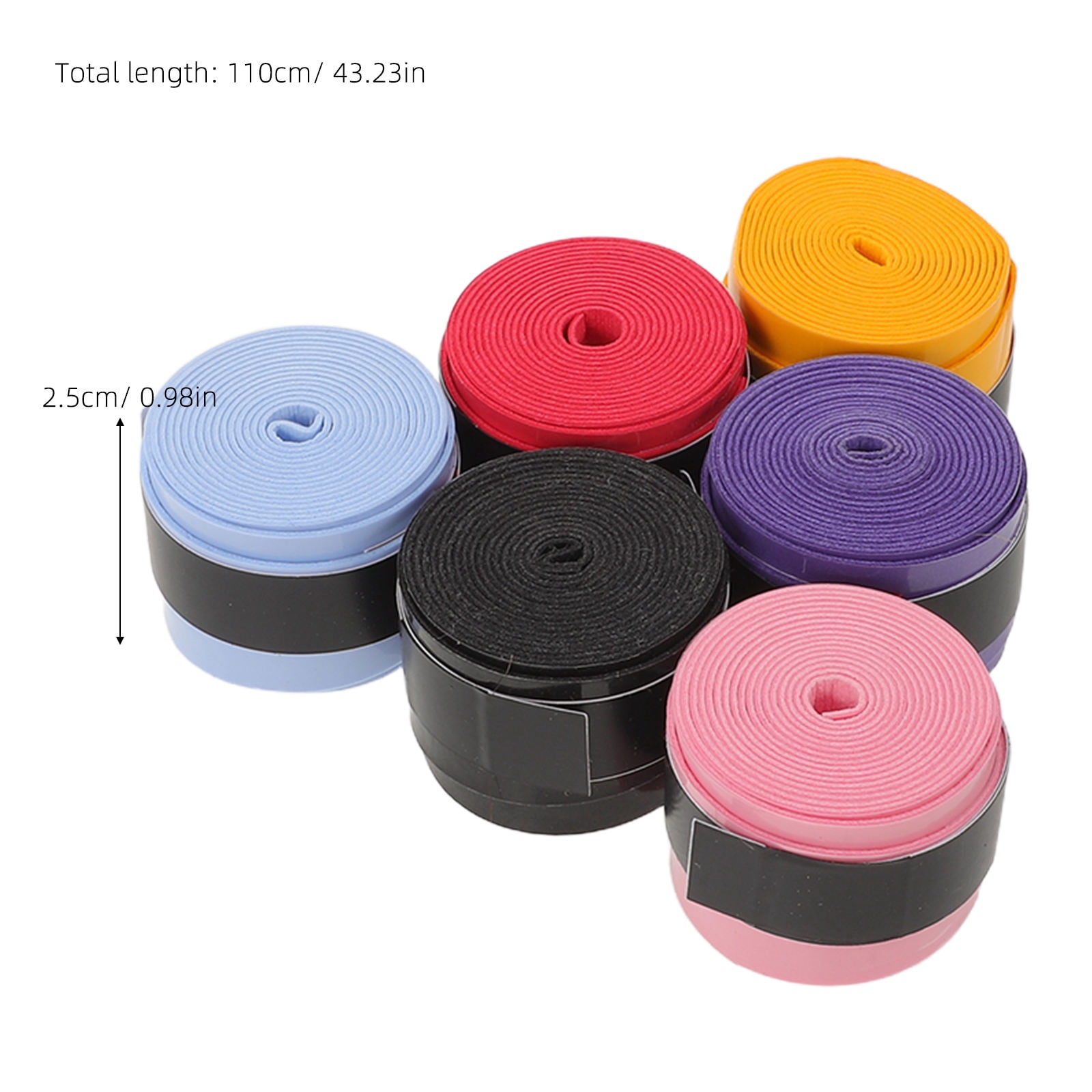 ELAYARD 6Pairs Assorted Color Badminton Overgrip Tape with Nonporous Elastic Design for Enhanced Grip