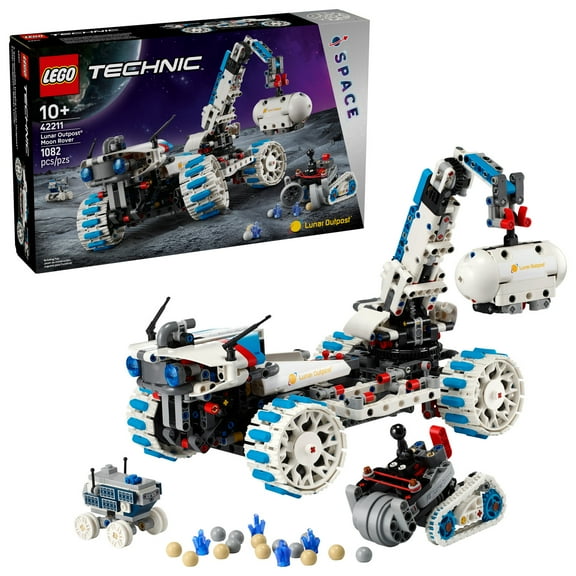 LEGO Technic Lunar Outpost Moon Rover Space Vehicle Building Toy - All-Terrain Explorer for Kids, Boys & Girls, Ages 10  - Buildable Space Decor for Any Room - Gift Idea for Birthdays - 42211