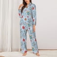 thumbnail image 2 of Fotbe Sea Turtle Pattern Long Sleeve Pajama Set for Women,Sleepwear Set,2-piece Loungewear Set,Soft PJs Comfy Nightwear with Pockets -XX-Large, 2 of 7
