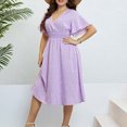 thumbnail image 4 of IROINNID Summer Dresses for Women , Plus Size Wedding Guest Knee Length Dresses for Women with Short Sleeve and V-Neck Summer Outfits Dress, 4 of 6