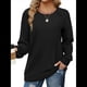 thumbnail image 2 of Sudaderas para Mujer, Suéteres de Cuello Redondo con Mangas de Punto , Moda 2025 Negro L, 2 of 8