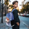 thumbnail image 3 of Psesaysky Cuddling Winter Penguins Trippy Mushroom Backpack Kids School Bag, Cartoon Butterfly Snail BookBags 4 Pcs Lunch Box Water Bottle Carrier Bag, Starry Girls Boys Large Capacity Rucksack, 3 of 7