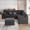 Dark Gray, variant on Alexent Sectional Sofa, 2 Seater Modular Sofa with USB Charging Corner Table , for Living Room, Office, Apartment, Blue