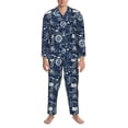 thumbnail image 3 of Cauagu Sailing Cruises Nautical Print Men's Long-Sleeve Pajama Set,Soft Button-Front 2Pjs for Men Long Sleeve Men’s Sleepwear-XX-Large, 3 of 7