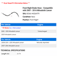 thumbnail image 2 of Front Right Brake Hose - Compatible with 2007 - 2016 Mitsubishi Lancer 2008 2009 2010 2011 2012 2013 2014 2015, 2 of 2