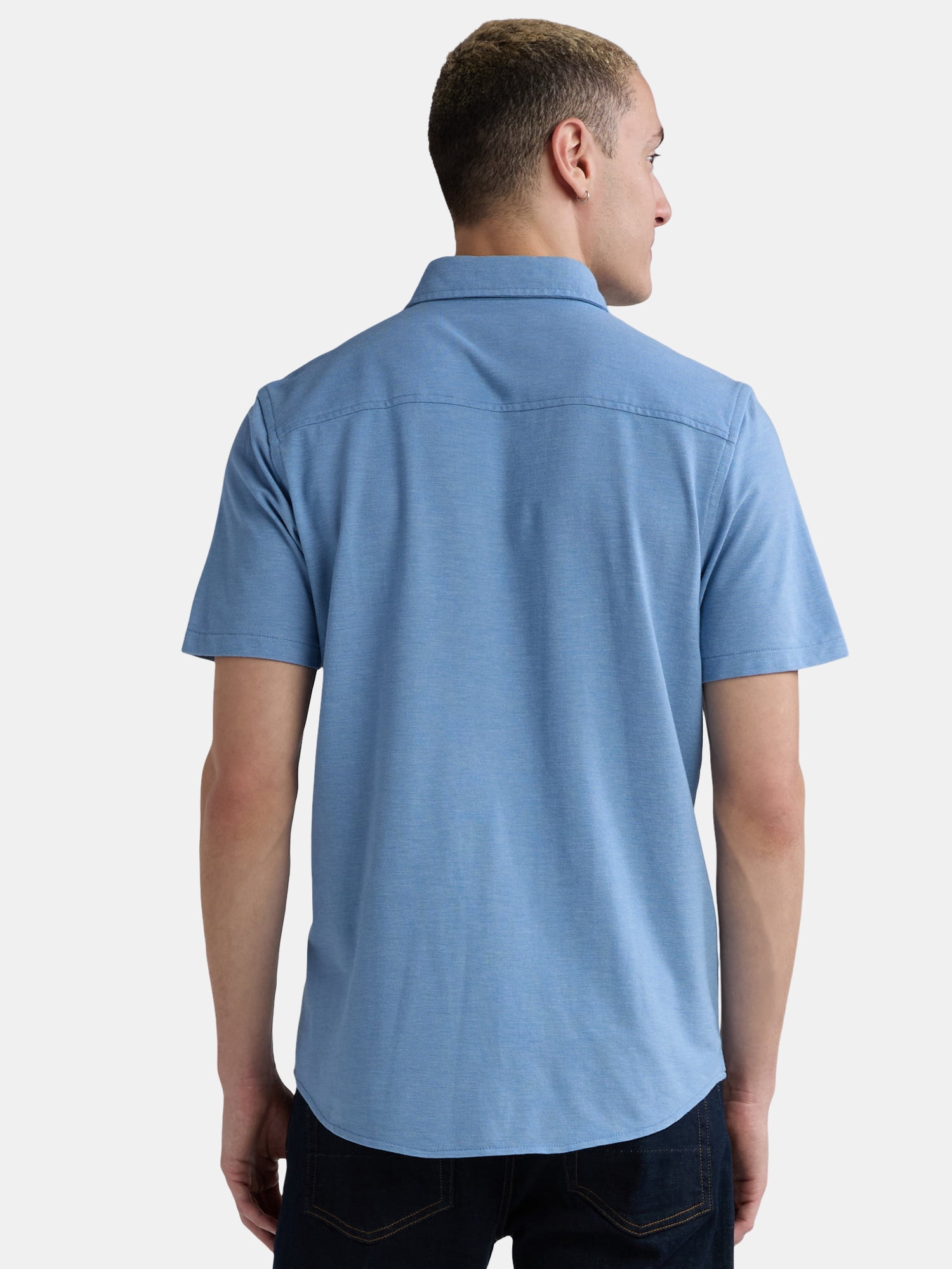 George Men's Knit Botton Down Shirt, Sizes XS-3XL