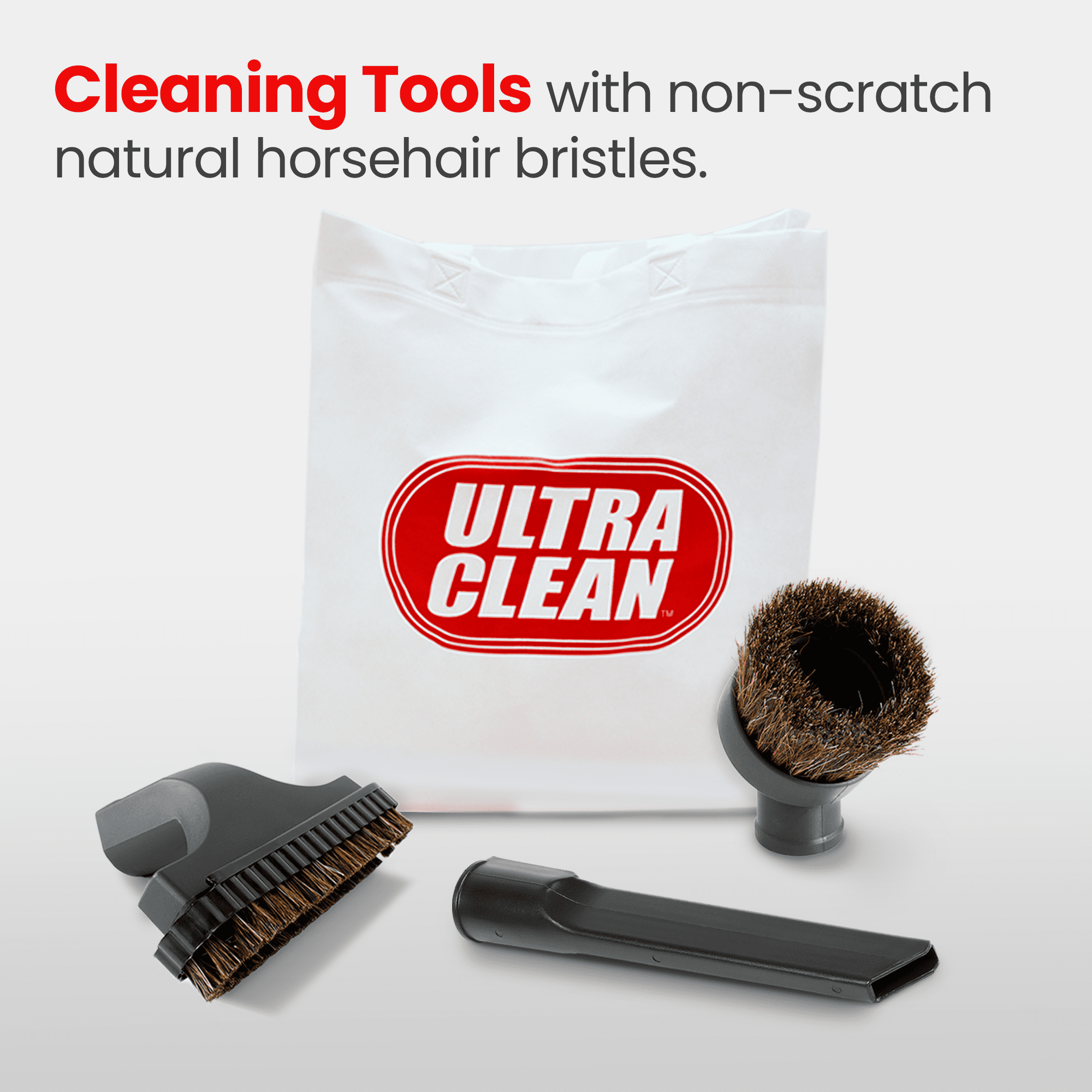 Ultra Clean Deluxe Central Vacuum Hose and Attachment Kit for Bare Flooring, Hardwood, Ceramic, Tiles and Rugs (Black, 50 ft)