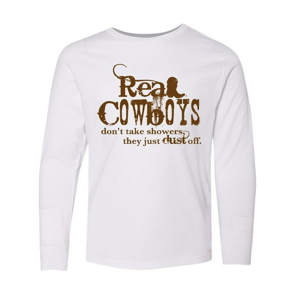 Inktastic Real Cowboys Long Sleeve Youth T-Shirt