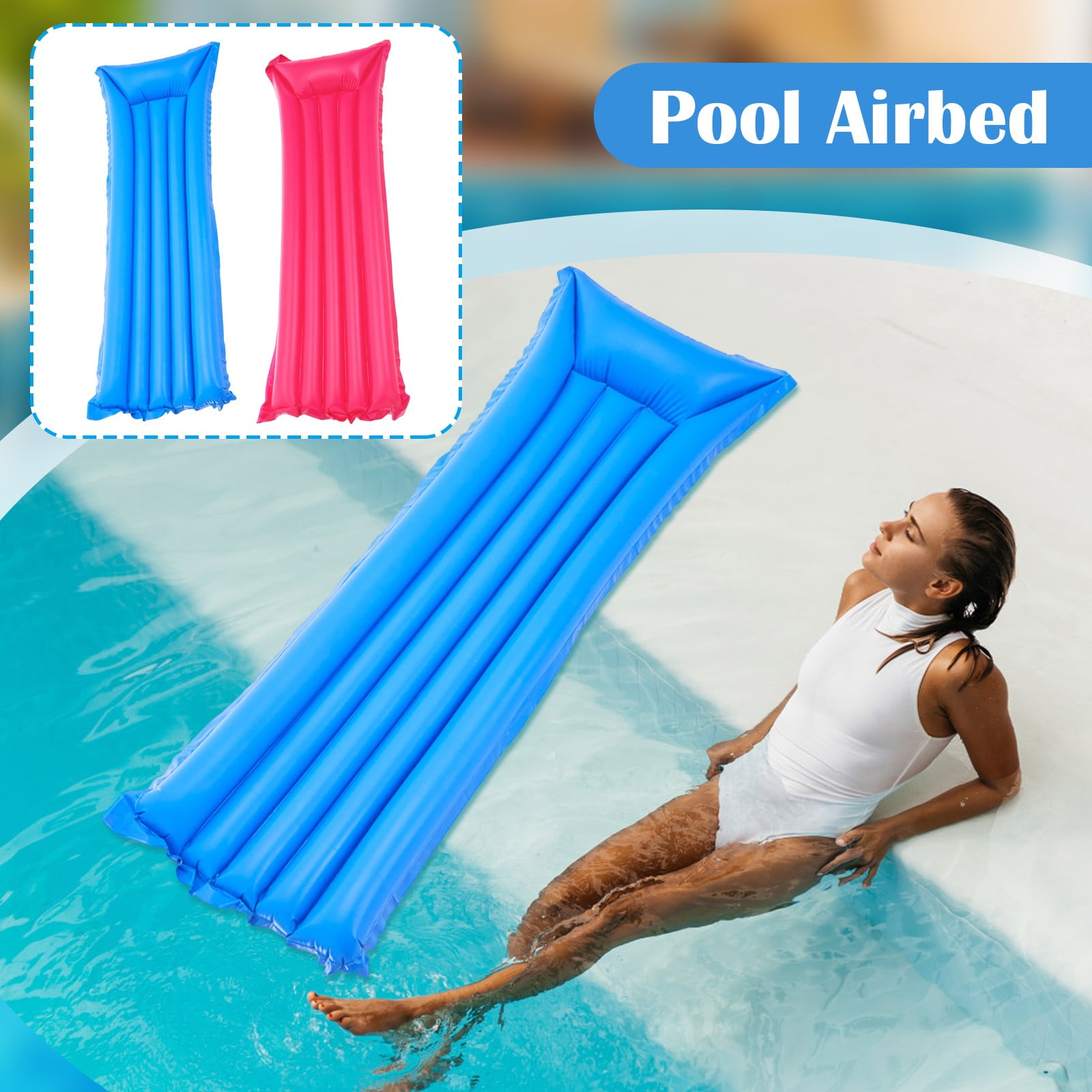 Adult Inflatable Pool Floating Lounger, Foldable PVC Floating Bed Recliner, Portable Pool Float Chair for Summer Pool Party Beach Vacation Relaxation(Yellow)