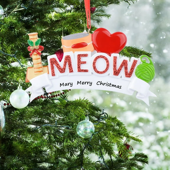 Maxora Personalized Ornaments Customized Christmas ornament MEOW Free Customize