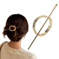 thumbnail image 1 of Hoop And Pin Barrette Vintage Geometric Hair Circle And Sticks Hair Accessory Metal Arc Hair Edit Hoop Clips,Gold Polyester Hair Clip, 1 of 8