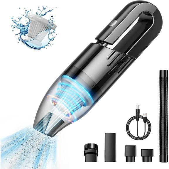 Car Vacuum Cleaner Cordless, Anpro 6000Pa Handheld Vacuum Cleaner, Portabl Rechargeable Vacuum with Washable HEPA Filter for Car Home and Office