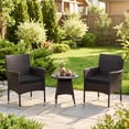 thumbnail image 5 of Costway 3 Piece Patio Furniture Set, Hand-Woven PE Wicker Conversation Set with Armchairs Mix Brown&Black, 5 of 10