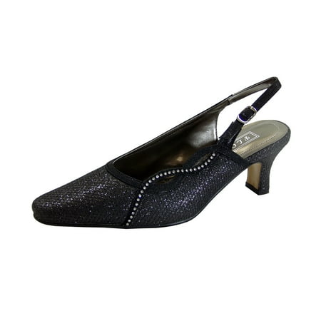 

FLORAL Delia Women s Wide Width Slingback Dress Pumps BLACK 5
