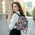 thumbnail image 6 of FORMRS Mini Backpack Purse for Women Quilted Travel Daypack Casual Shoulder Bag, Pink and Purple Flowers, 6 of 7