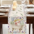 thumbnail image 3 of Table Runners 36 Inches Long Dress Scarves, Spring Floral Pig Farmhouse Kitchen/Dining Table Runner, Short Coffee Tablerunners, Weeping Flowers Leaves Farmhouse Rustic 13x36 Inch, 3 of 9