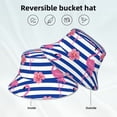 thumbnail image 5 of Disketp Pink Flamingo Print Reflective Bucket Hat Beach Hat Summer Travel Sun Hats Fisherman Cap, 5 of 8