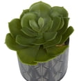 thumbnail image 4 of DecMode 4" Artificial Succulent Plant in Realistic Leaves and Patterned Pot (4 Count), 4 of 10