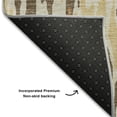 thumbnail image 6 of HomeRoots 677798 8 ft. Copper Ivory & Brown Striped Washable Round Area Rug with UV Protection, 6 of 9