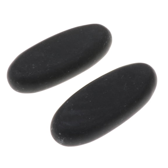 2 Pieces Hot Basalt Set - Smooth Massage , Body Heating Warmer - Relaxation Supplies 8x3.2x1.5cm