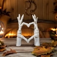 thumbnail image 4 of Skeleton Hands Statue,Heart Hands Sculpture,Hand Gesture Desk Statues Love Ornaments,Heart Shape Finger Gesture Sculpture Decor for Bookshelf/Coffee Desktop/Halloween Decorations-A, 4 of 6