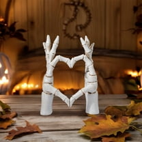 KMMYS Skeleton Hand Bones Heart Ornament, Halloween Decorations, Resin Figurine, Eerie Home Decor, Spooky Table centerpiece, Ghostly Accent Piece