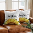 thumbnail image 3 of Throw Pillow Covers, Sunflowers Bees Decorative Throw Pillow Covers 18x18 Inch, Grey Check Sunshine Watercolor Floral Square Linen Pillow Cases for Couch/Living Room/Sofa, 3 of 9