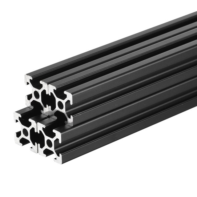 Unique Bargains 2020 T Slot Aluminum Extrusion 150mm(5.9 Inch) Black for 3D Printer Laser Engraving Machine 4 Pcs
