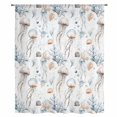 thumbnail image 2 of White Jellyfish Coral Sheer Curtains 84 Inches Long, Summer Ocean Coastal Conch Shell Light Filering Curtains, Breathable Simi Curtain Privacy Drapes for Living Room Bedroom Window Treatment, 2 of 9