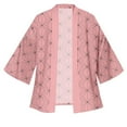 thumbnail image 2 of Japanese Anime Cosplay Pink Haori - Nezuko Kamado Shinobu Kocho, Polyester Unisex, 2 of 5