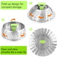 thumbnail image 2 of Steamer Basket Stainless Steel Vegetable Steamer Basket Folding Steamer Insert for Veggie Fish Seafood Cooking, Expandable to Fit Various Size Pot (5.1" to 9"), 2 of 5
