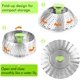 thumbnail image 2 of Cesta de vapor de acero inoxidable, cesta de vapor para verduras, inserto de vapor plegable para cocinar verduras, pescado, mariscos, ampliable para adaptarse a ollas de varios tamaños (5,1" a 9") Vhermosa Figuras Decorativas y Floreros, 2 of 8