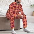 thumbnail image 7 of Naloa Cartoon Meat Men’s Pajamas Set - Long Sleeve Button Down Sleep Shirt and Pajama Bottoms Sleepwear Set-Medium, 7 of 7