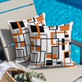 thumbnail image 5 of Retro Middle Throw Pillow Cover Ages Abstract Geometric Orange Black Square Cotton Linen Cushion Cover Throw Pillow Case with Invisible Zipper for Couch Sofa Bed Chair Car 16x16 Inch, 5 of 14