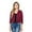 Burgundy, variant on Women's 3/4 Sleeve Open Front Cropped Cardigan Sweater (S-XL)