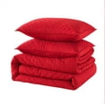 JML 3 Pieces Red Queen Comforter Set, Soft Microfiber Bedding Set With 1 Comforter and 2 Pillow