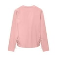 thumbnail image 6 of TTUHYWXI Girls Long Sleeve Shirts Ruched Knot Side Tunic Blouse Tee Tops (Pink, 9-10 Years), 6 of 7