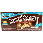 Drake's Funny Bones  - Frosted Peanut Butter Creme Filled Devils Food Cakes Snack Pack - 18ct