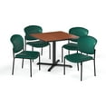 thumbnail image 2 of OFM Multi-Use Break Room Package, 36" Square Table with Vinyl Guest Chairs, Gray Nebula Finish with X-Style Pedestal Base and Teal Seats (PKG-BRK-152), 2 of 2