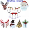 thumbnail image 1 of Zues 10Pcs/Set Adorable Santa Claus Shape Wine Card Christmas Style Cute Paper Wine Card Decor for Party, 1 of 7