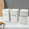 thumbnail image 3 of Food Storage 3 Coffee Tea Container Set Metal Kitchen Jar Set with Airtight Lids for Kitchen Countertops Farmhouse Style Home Organization, 3 of 3