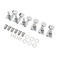 thumbnail image 1 of Guitar Turning Pegs, Fully Enclosed String Locking Tuners High Hardness Glossy Finish 3L 3R With Mounting Parts For Musical Instruments Silver, 1 of 8
