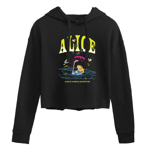 Alice in Wonderland - Alice In Bottle - Juniors Cropped Pullover Hoodie