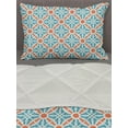 thumbnail image 3 of Oriental Comforter & Sham Bedding Set, Stalactite Inspired Intricate Lattice Moroccan Style, 3 pcs Duvet Set Microfiber Filling Quilt, 5 Sizes, Rust Blue and Eggshell, by Ambesonne, 3 of 4