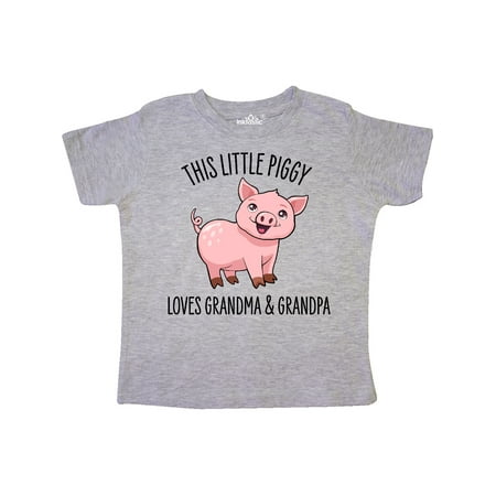 

Inktastic This Little Piggy Loves Grandma and Grandpa- cute Gift Toddler Boy or Toddler Girl T-Shirt