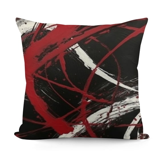YINGXI Red and Black Throw Pillow Covers Grey Modern Abstract Decorative Pillow Cases Soft Velvet Two Sides Pattern Decor for Sofa Couch Living Room Bedroom Home Outdoor 12x12in